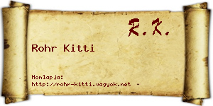Rohr Kitti névjegykártya